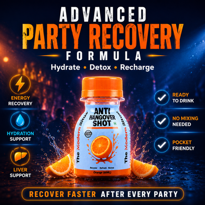 Anti Hangover Ready to Drink 60 ml Shots - Orange Flavour