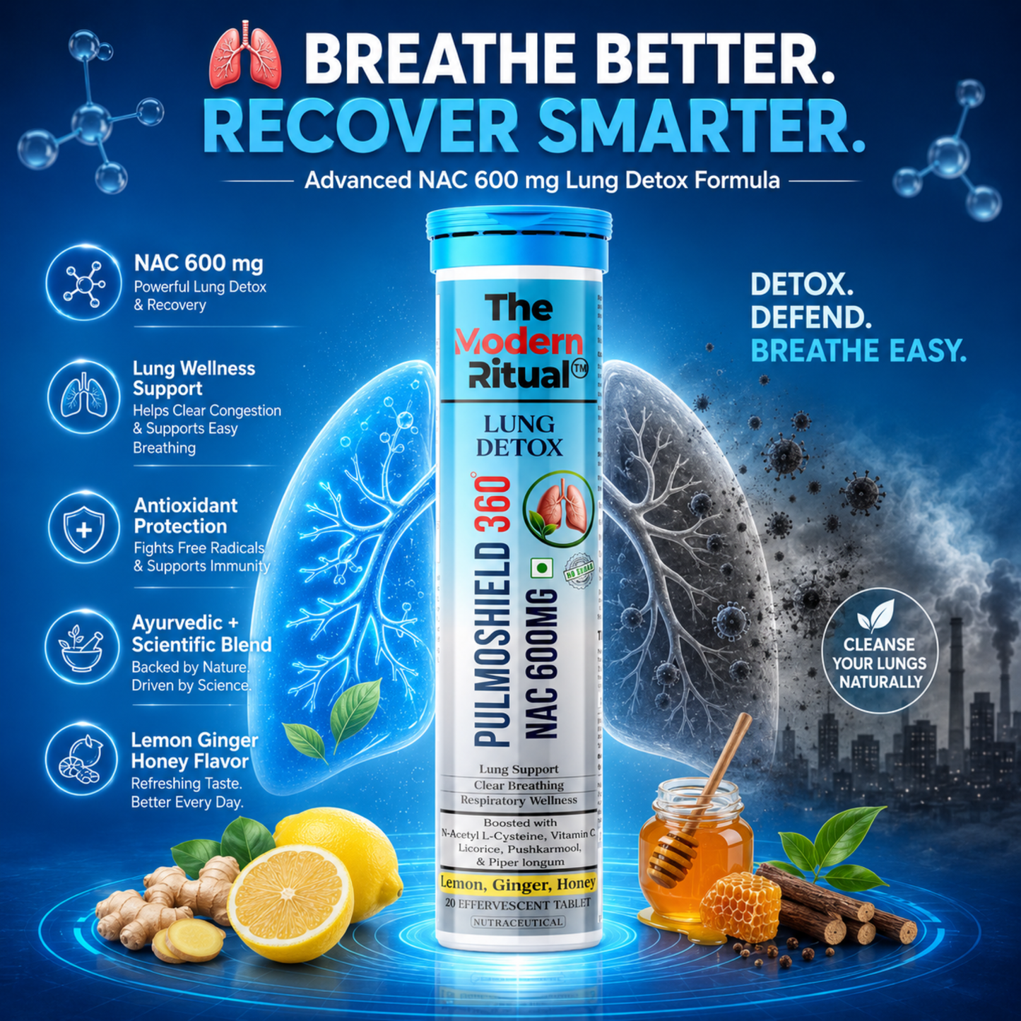 PulmoShield 360 NAC 600mg Lung Detox