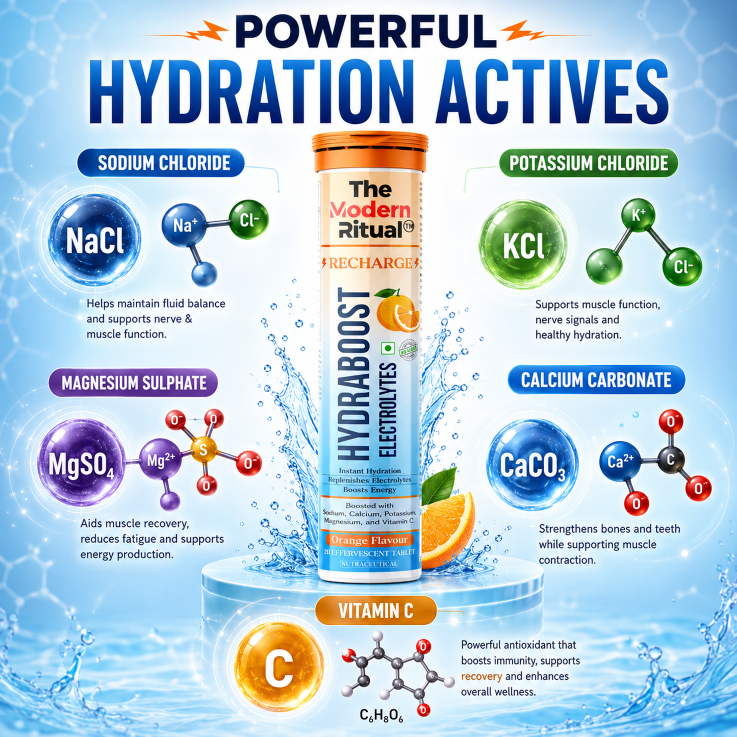 HydraBoost Electrolytes Recharge Orange Flavour