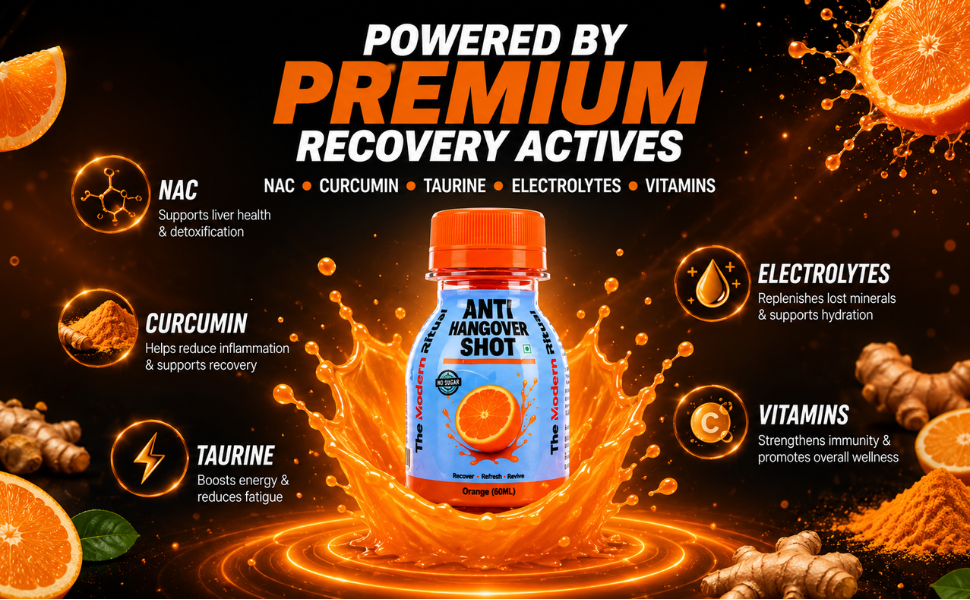 Anti Hangover Ready to Drink 60 ml Shots - Orange Flavour