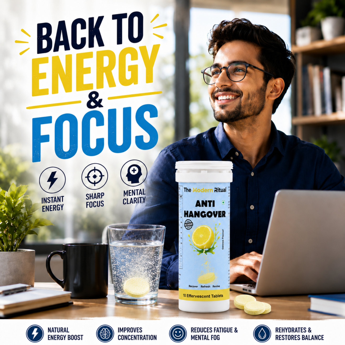 Anti Hangover Effervescent Tablets - Lemon Flavour