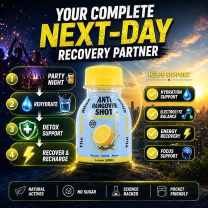 Anti Hangover Ready to Drink 60 ml Shots - Lemon Flavour