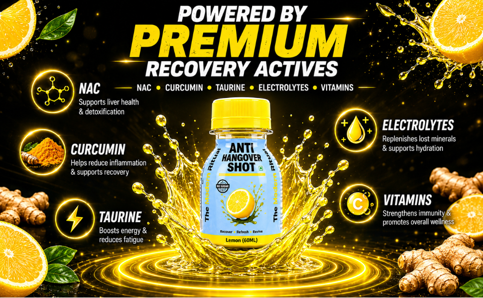 Anti Hangover Ready to Drink 60 ml Shots - Lemon Flavour