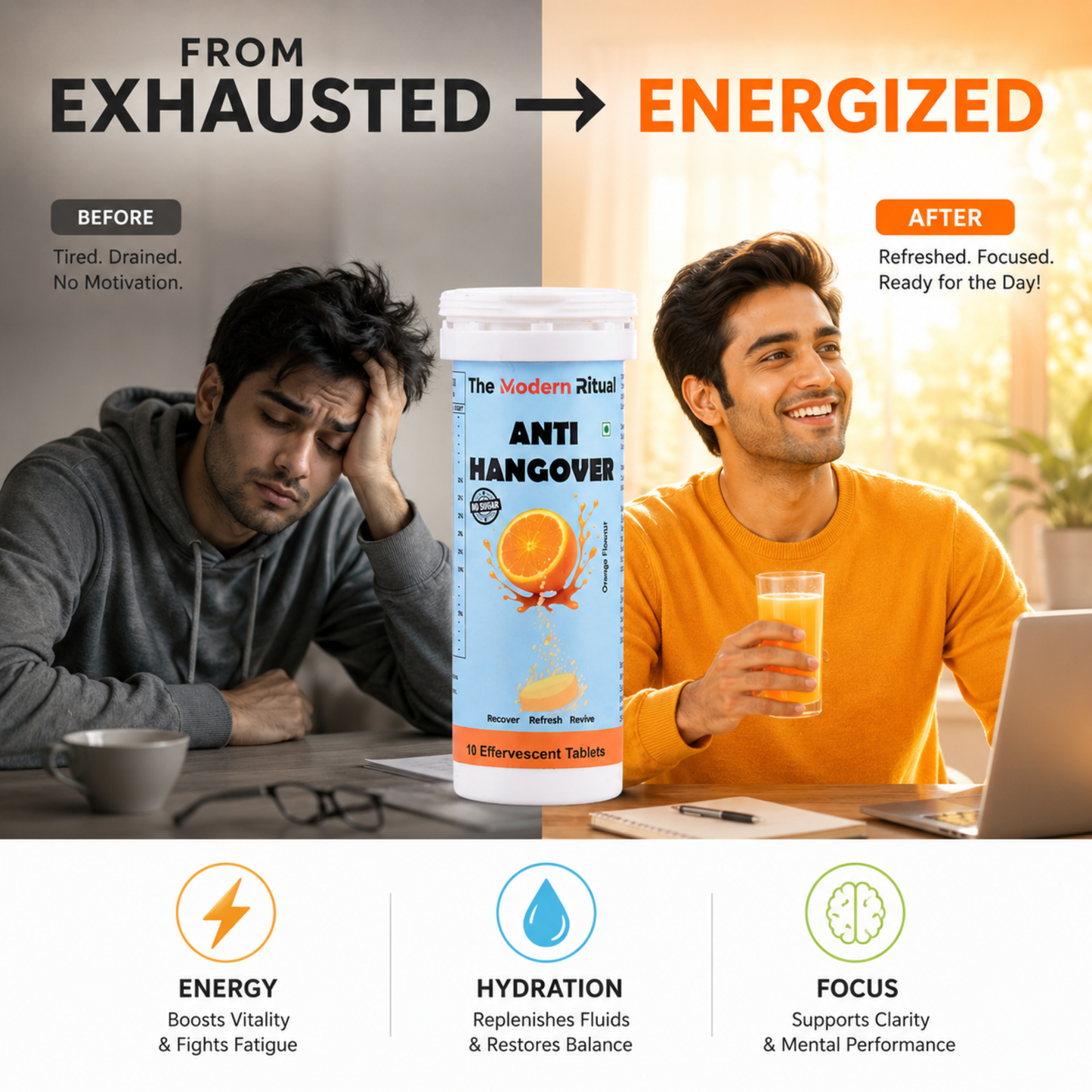 Anti Hangover Effervescent Tablets - Orange Flavour