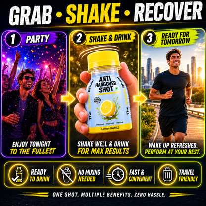 Anti Hangover Ready to Drink 60 ml Shots - Lemon Flavour