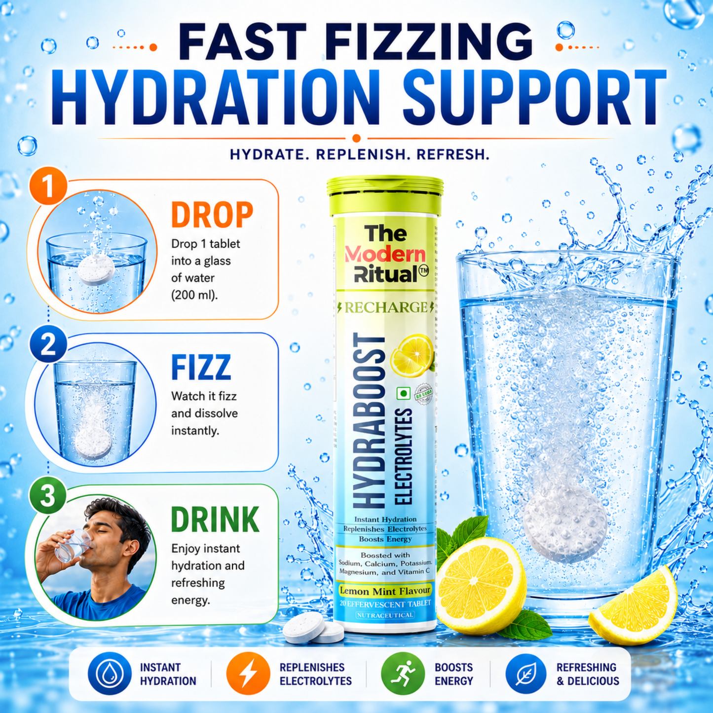 HydraBoost Electrolytes Recharge Lemon Mint