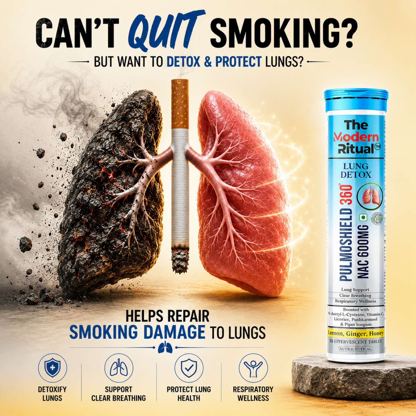 PulmoShield 360 NAC 600mg Lung Detox