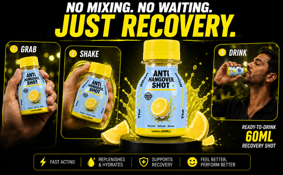 Anti Hangover Ready to Drink 60 ml Shots - Lemon Flavour