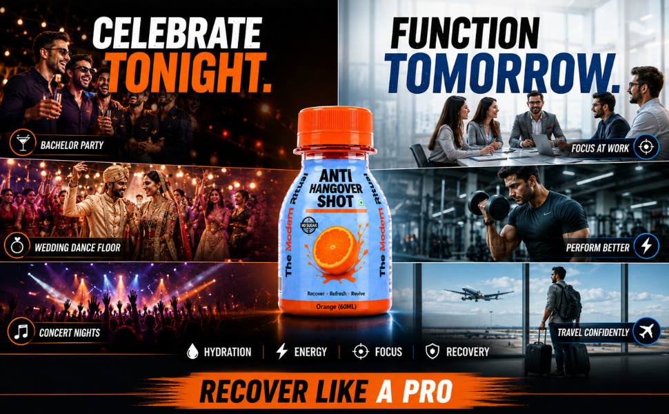 Anti Hangover Ready to Drink 60 ml Shots - Orange Flavour