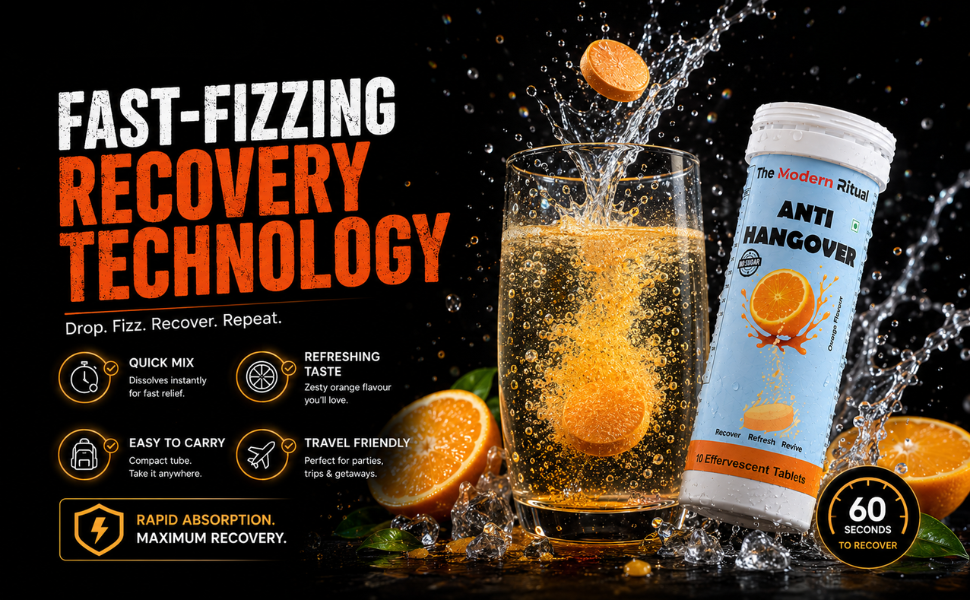 Anti Hangover Effervescent Tablets - Orange Flavour